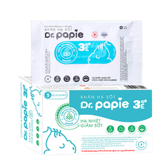 Khăn lau hạ sốt Dr.Papie 3m+ (25 khăn)