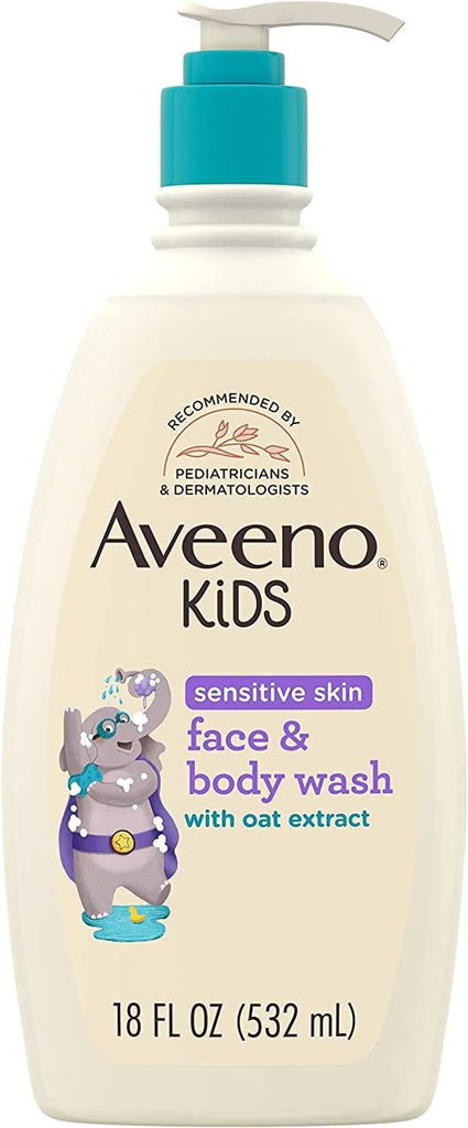 Sữa Tắm Aveeno Kids Face&Body Wash Mỹ 532ml Cho Da Nhạy Cảm