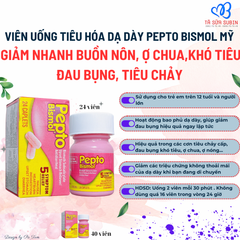 Viên uống tiêu hóa dạ dày Pepto Bismol Mỹ