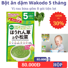 Bột ăn dặm wakodo nhật bản 5 tháng vị rau bina
