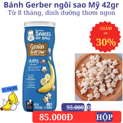 Bánh gerber ngôi sao puffs Mỹ 42gr vị chuối