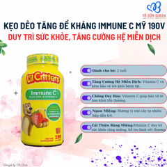 kẹo dẻo tăng đề kháng lil critters immune c mỹ 190 viên