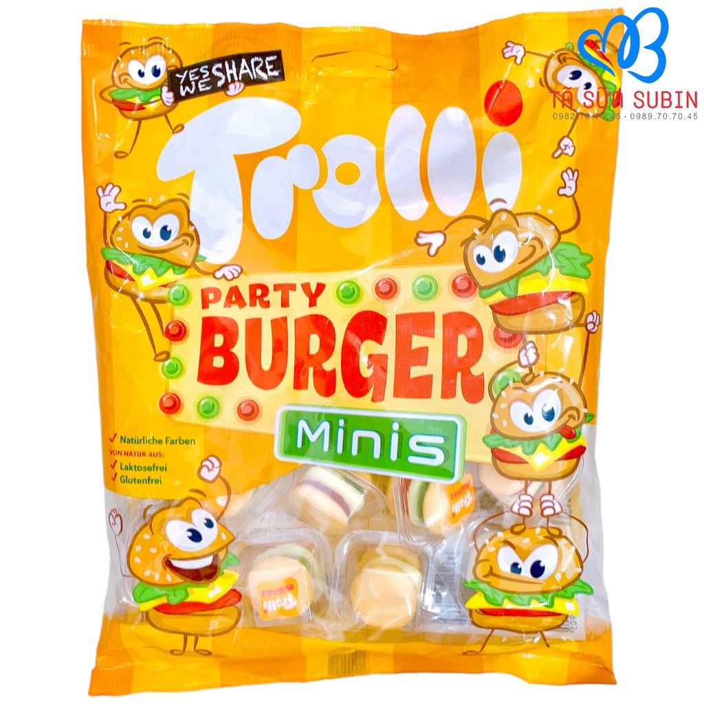 Kẹo Dẻo Burger Mini Trolli Đức (17 Cái)