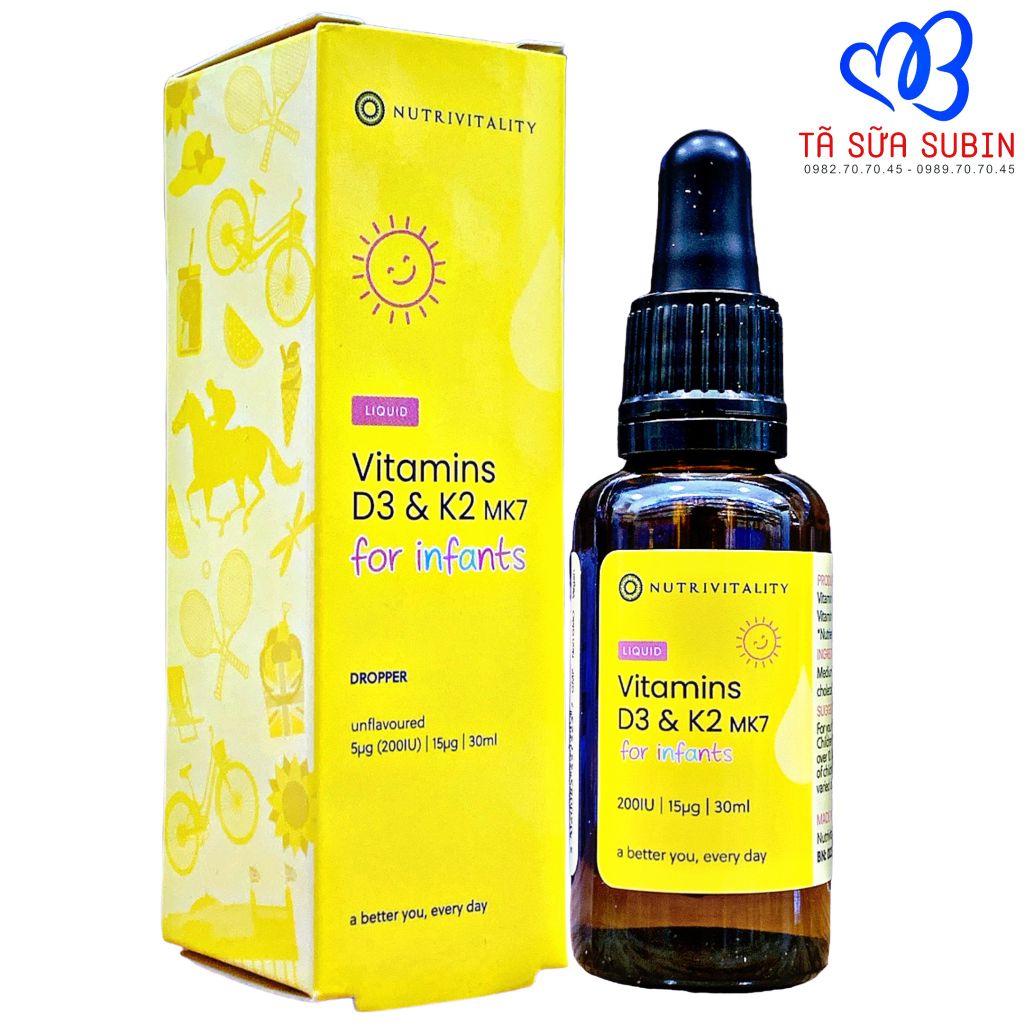 Vitamin D3 và k2 (MK-7) Anh 30ml