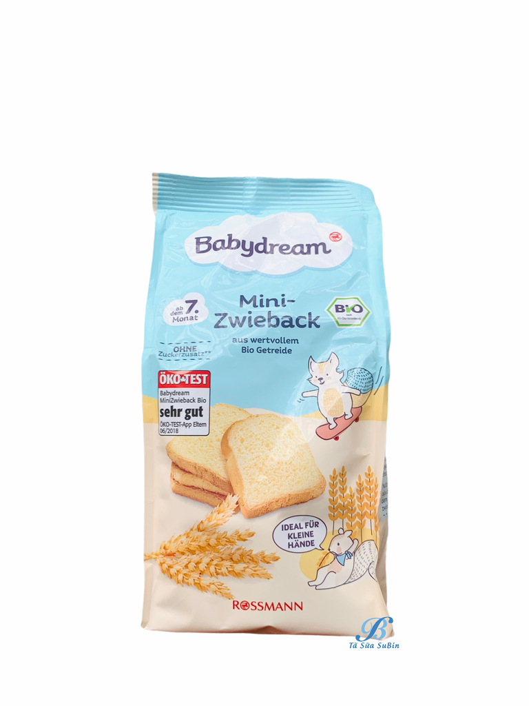 Bánh Mì Ăn Dặm Hữu Cơ Babydream Mini Zwieback Đức 100gr Cho Bé Từ 7 Tháng