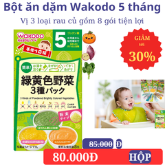 Bột ăn dặm wakodo Nhật bản 5 tháng vị 3 chén