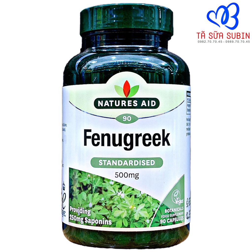 Viên lợi sữa Cỏ Cà Ri Fenugreek Natures Aid 500mg Anh 90 viên