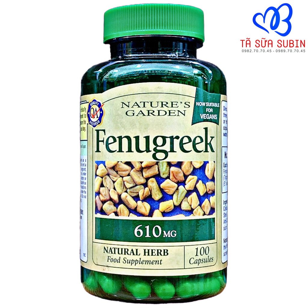 Viên uống lợi sữa Nature's Garden Fenugreek 610mg Anh (100 viên)