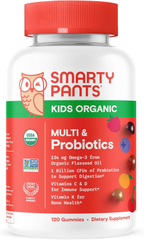 Kẹo Dẻo Bổ Sung Vitamin Tổng Hợp Và Omegas Smarty Pants Kids Organic 120 Viên