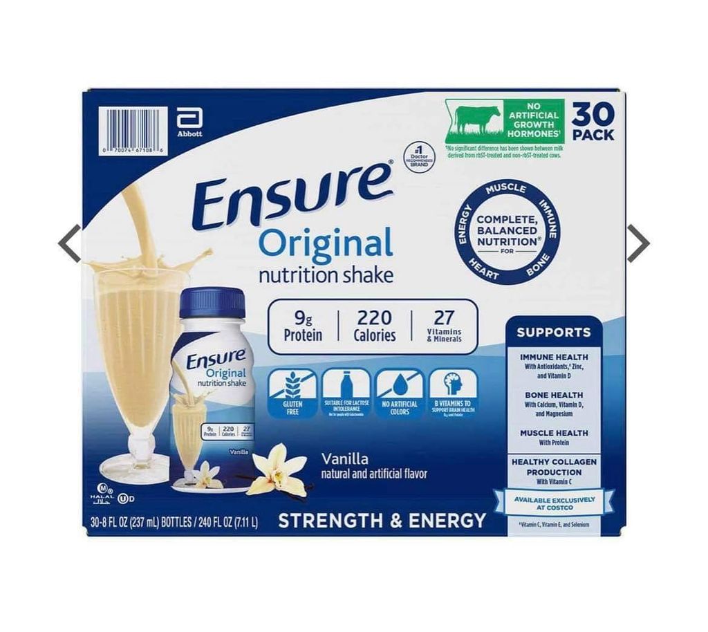 Thùng 30 Chai Sữa Ensure Nước Mỹ Vị Vani 237ml