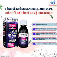 Siro Tăng Đề Kháng Sambucol Liquid For Kids + Vitamin C Anh 120ml (1-12 tuổi)