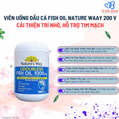 Viên uống dầu cá odourless fish oil 1000mg nature way úc 200 viên