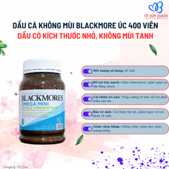 Viên uống dầu cá không mùi Blackmores Omega Mini Double Concentrate Úc 400 viên