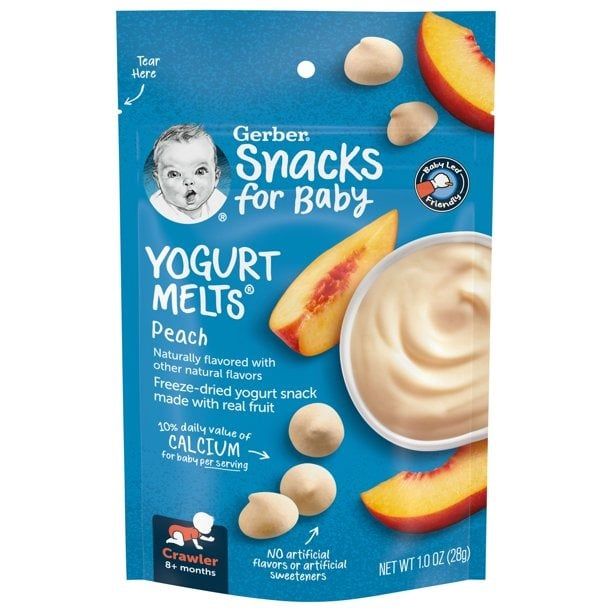 Sữa Chua Khô Gerber Fruit & Veggie Melts Mỹ 28gr Vị Đào Cho Bé Từ 8 Tháng