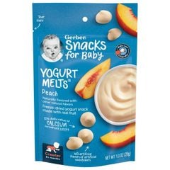 Sữa Chua Khô Gerber Fruit & Veggie Melts Mỹ 28gr Vị Đào Cho Bé Từ 8 Tháng