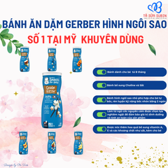 Bánh Ăn Dặm Gerber Graduates Puffs Mỹ 42gr Hình Sao Cho Bé 8 Tháng