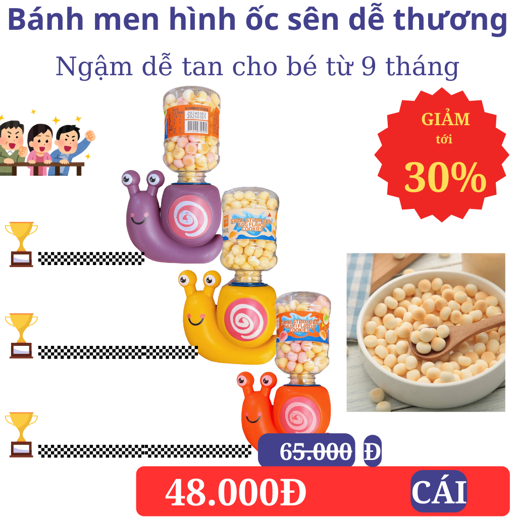 Bánh men hình ốc sên dễ thương