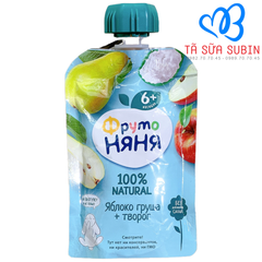 Trái Cây Nghiền Fruto Nga 90gr Vị Táo Lê 6Tháng