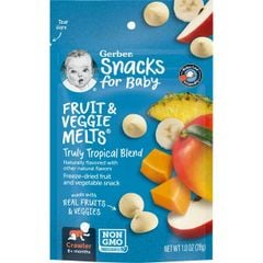 Sữa Chua Khô Gerber Fruit & Veggie Melts Mỹ 28gr Vị Trái Cây Tổng Hợp Cho Bé Từ 8 Tháng