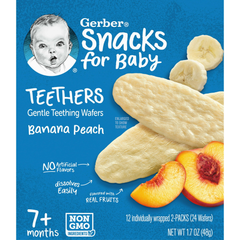 Bánh Gạo Gerber Teethers Mỹ 48gr Vị Chuối Đào 7 Tháng