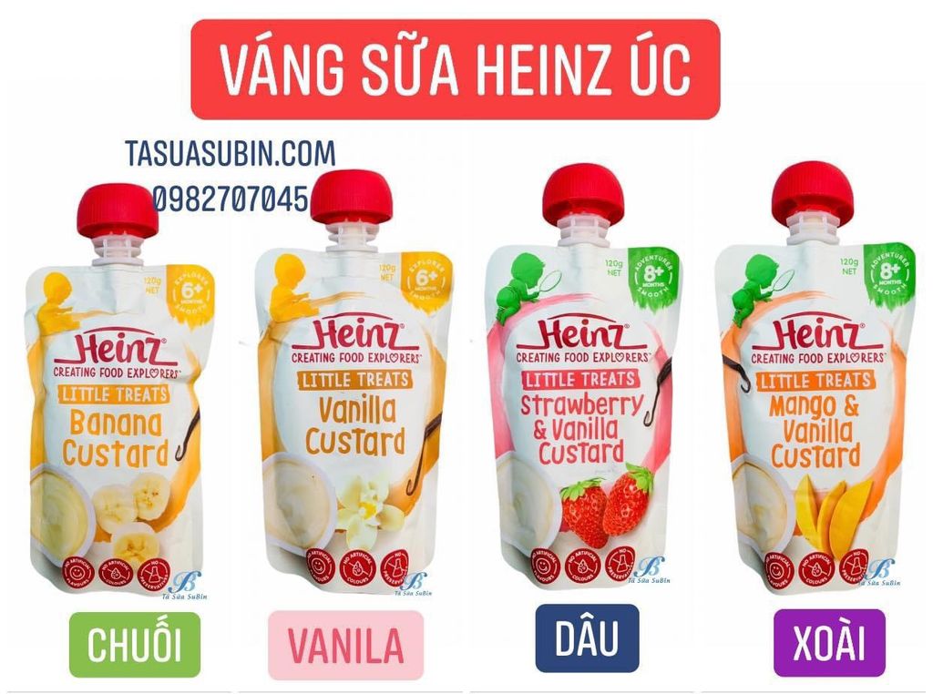 Váng Sữa Túi Heinz Úc Đủ Vị 120gr