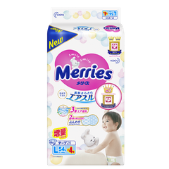 Tã Dán Merries Hàng Nội Địa Nhật Size L54 + 4 (9-14 ký)