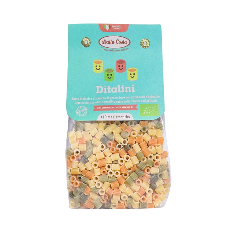 Nui ống ngắn rau củ hữu cơ Dalla Costa 200gR