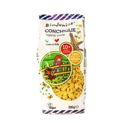 Mì nui ăn dặm hữu cơ Bio Junior Ý 200gr hình Vỏ Sò cho bé từ 8 tháng