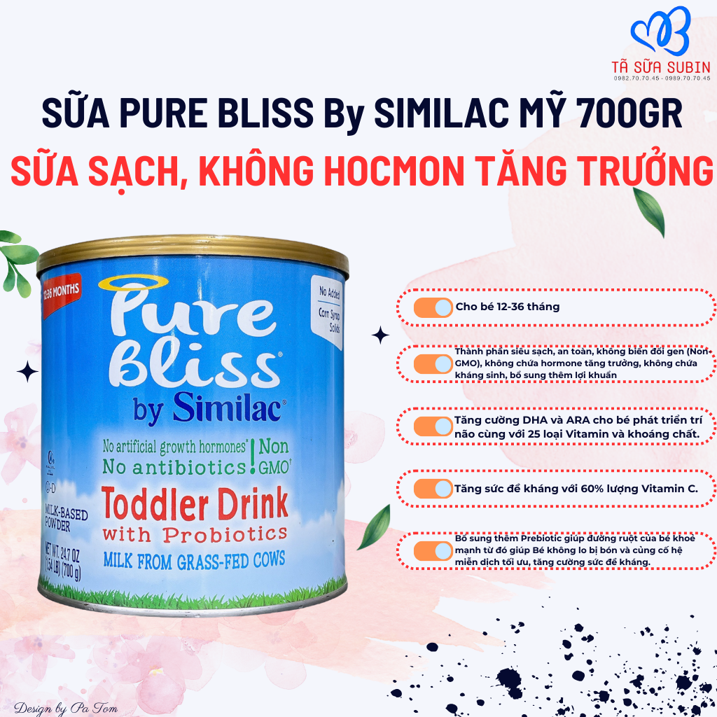 Sữa Pure Bliss Mỹ 700gr Cho Bé 1-3 Tuổi