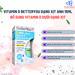 Vitamin D BetterYou Anh 15ml Dạng Xịt(0-3 tuổi)