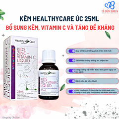 Siro Kẽm và Vitamin C Healthycare Kids Zinc+Vitamin C Liquid Úc 25ml