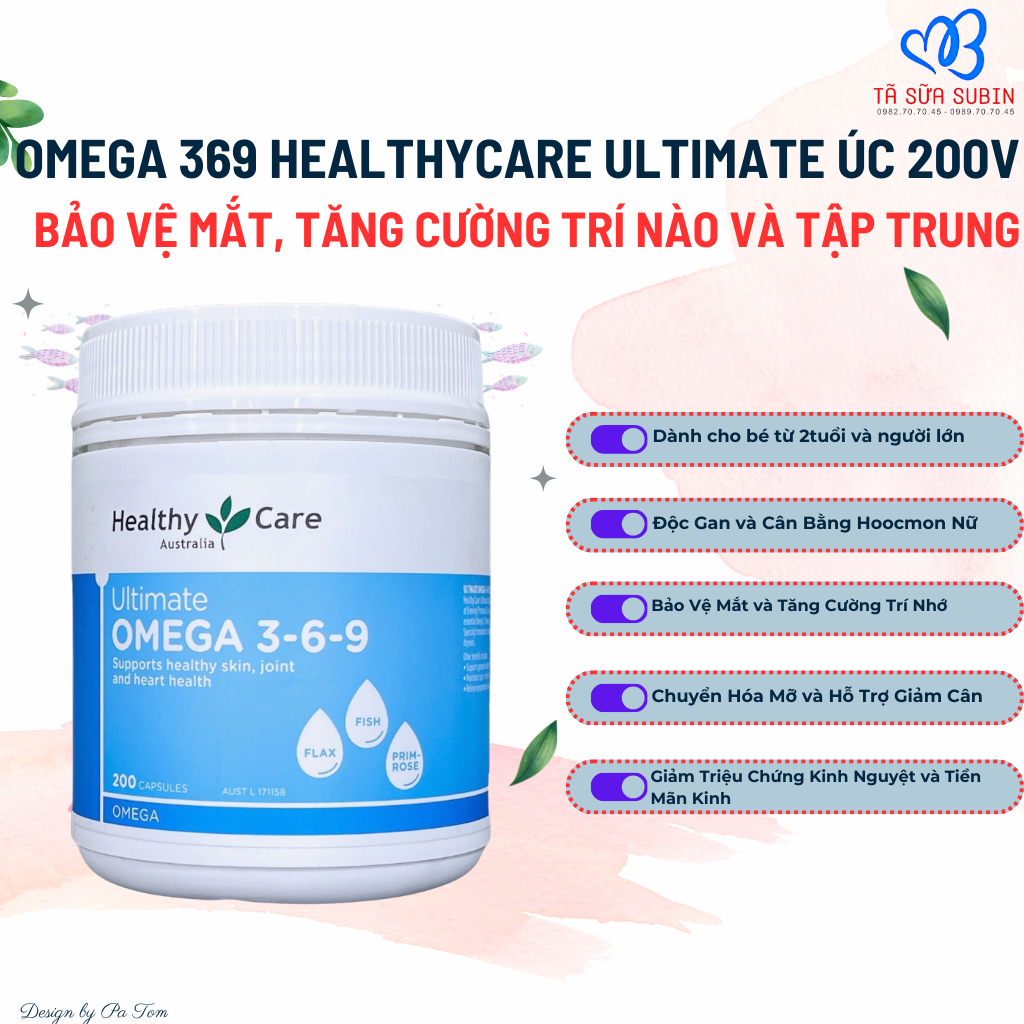 Omega 369 HealthyCare Ultimate Hộp 200 Viên chính hãng Của Úc