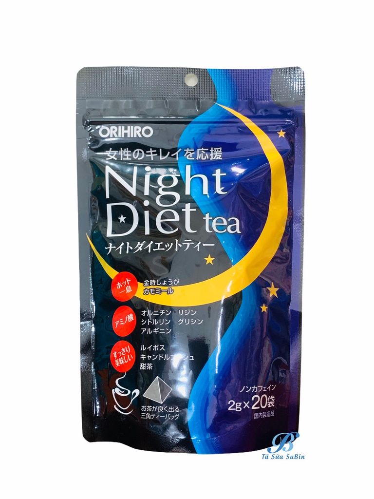 Trà Hỗ Trợ Giảm Cân Orihiro Ban Đêm Night Diet Tea Nhật Bản, 20 gói