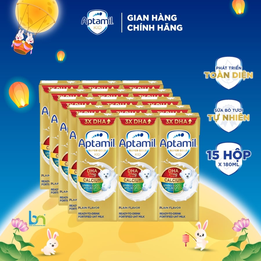 Sữa Aptamil Super Gold Kid Thái Lan 180ml Bé Từ 1 Tuổi
