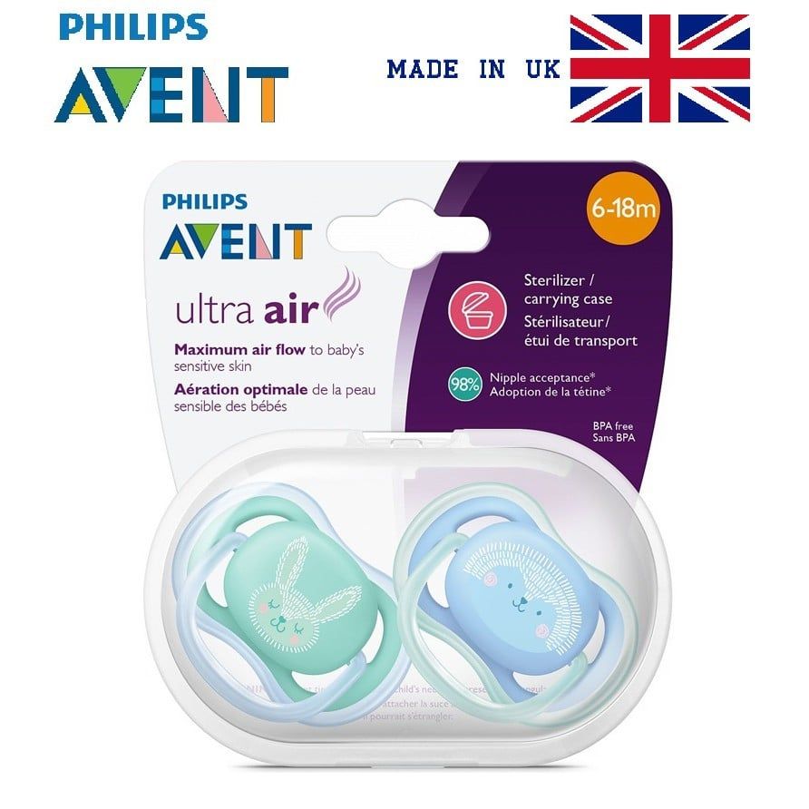 Ty Ngậm Avent Set Đôi Xanh (6-18m)