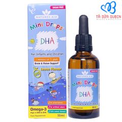 DHA Mini Drops Natures AidDạng Giọt Cho Bé Từ 3 Tháng Đến 5 Tuổi (50ml)