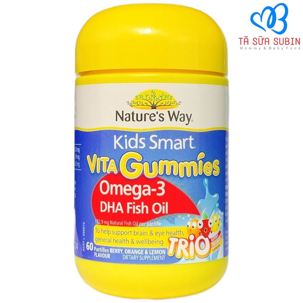 Dầu Cá Kids Smart Vita Gummies Bổ Sung Omega 3 DHA Fish Oil Nature's Way Úc 60 Viên