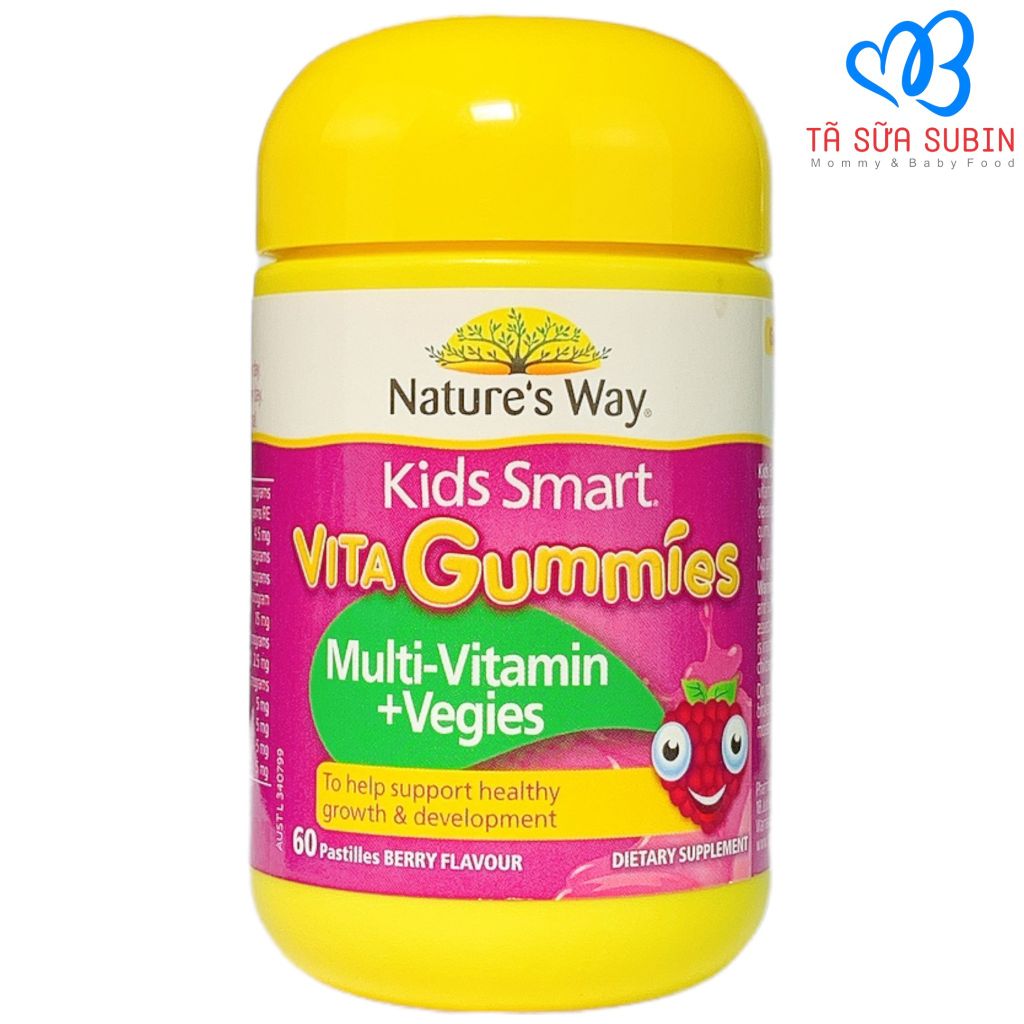 Kẹo Dẻo Kids Smart Vita Gummies Bổ Sung Vitamin Tông Hợp Và Rau Củ Multi Vitamin + Vegies Nature's Way Úc 60 Viên
