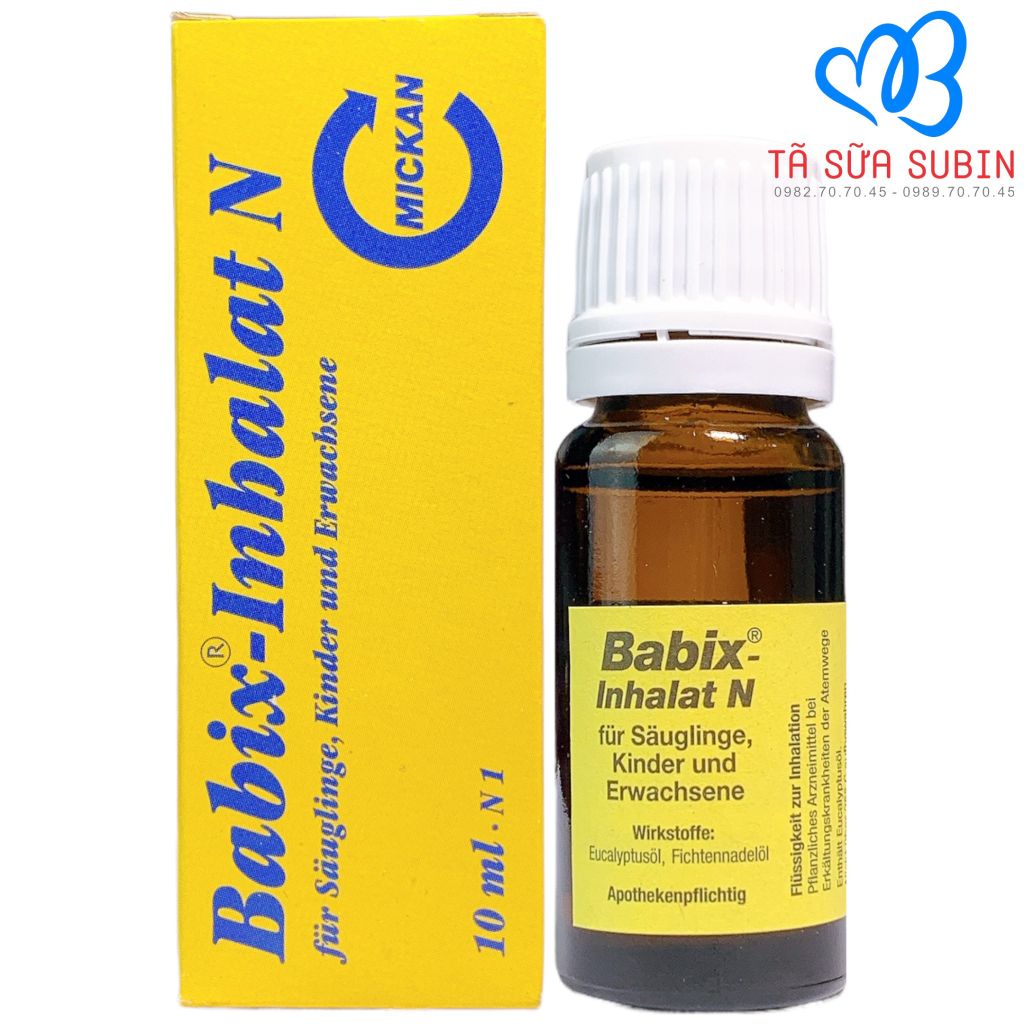 Tinh dầu trị cảm cúm, nghẹt mũi Babix Inhalat N Đức 10ml cho bé tư 1 tháng