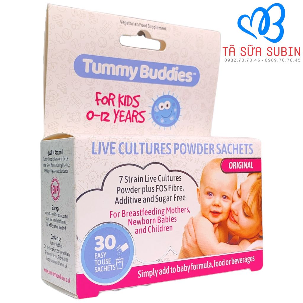 Men Vi Sinh Tummy Buddies Anh 30 Gói Cho Bé Từ 0-12 Tuổi