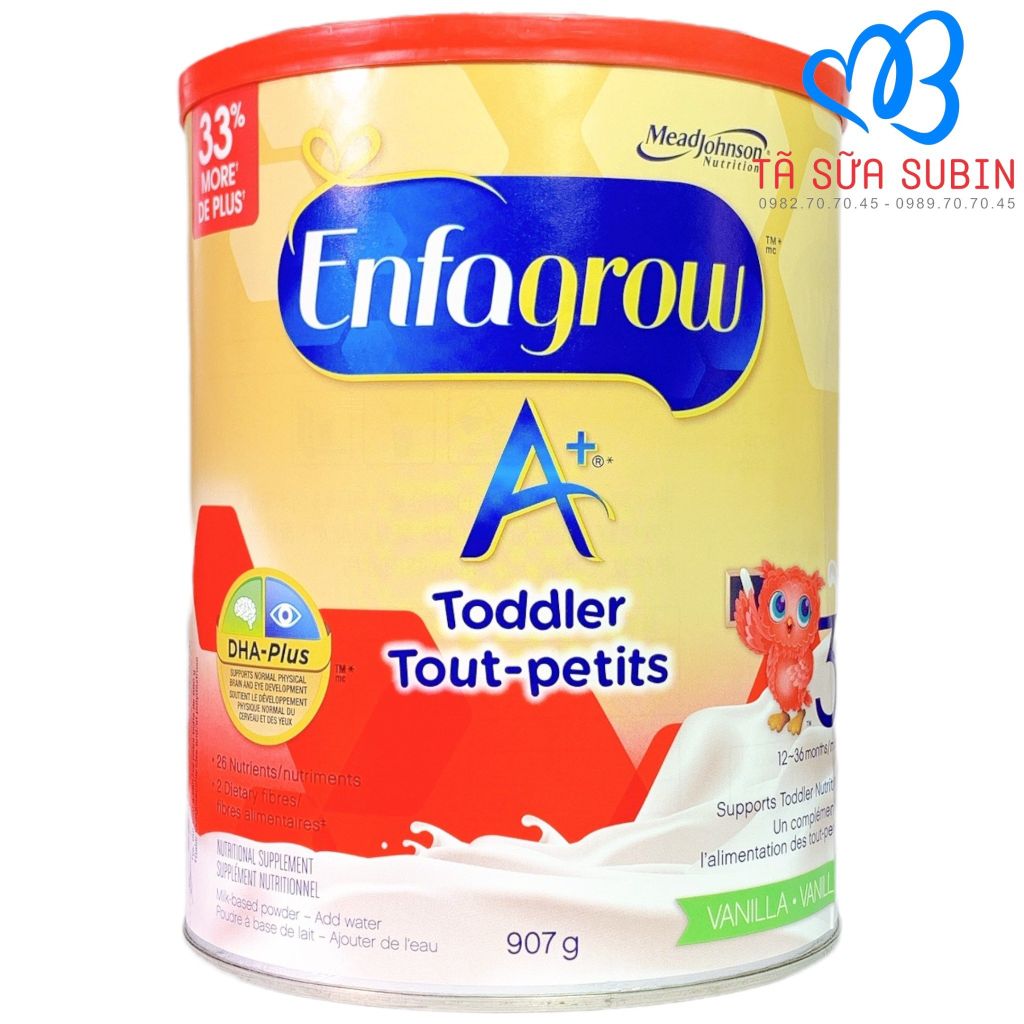 Sữa Enfagrow A+ Canada số 3 907gr vị vanila cho bé 1-3 tuổi