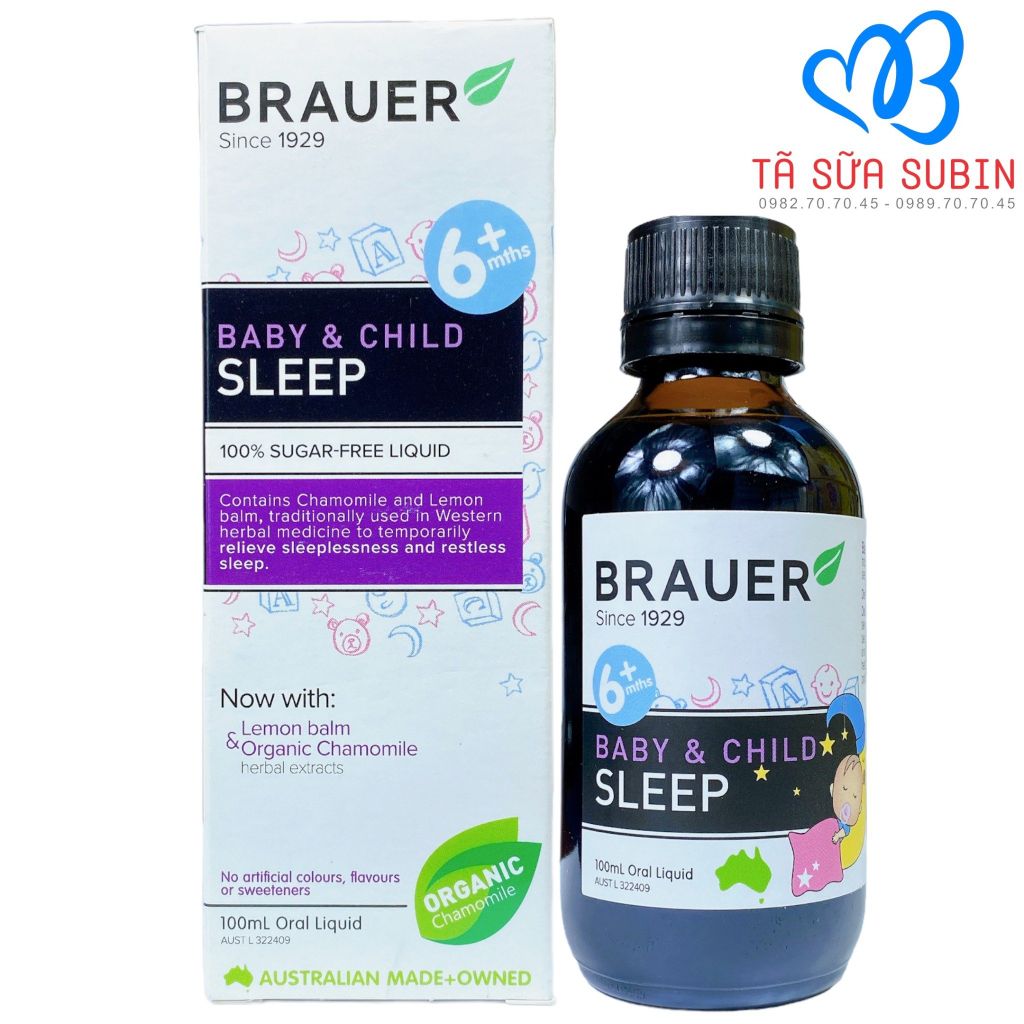Siro Brauer Baby & Child Sleep Úc 100ml SiroThảo Dược Giúp Bé Ngủ Ngon Cho Bé Từ 6 Tháng