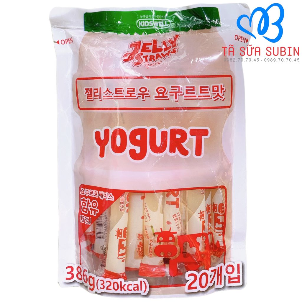 Thạch Yogurt Kidswell Jelly Straws Hàn Quốc (386g)