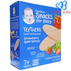 Bánh Gạo Gerber Teethers Mỹ 48gr Vị Dâu Táo Và Rau Bina 7 Tháng