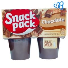Lốc 4 hộp Váng Sữa Snack Pack Pudding Mỹ 368gr Vị Socola