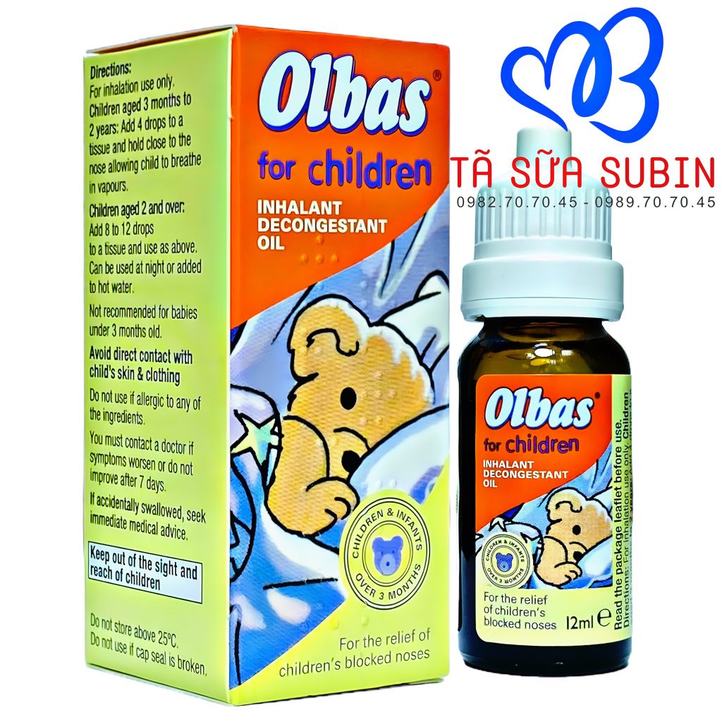 Tinh Dầu Xông Mũi Trị Ngạt Olbas For Children Anh 12ml Cho Bé Từ 3 Tháng
