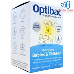 Men Vi Sinh Optibac Anh 30 Gói Xanh Dương Cho Bé Từ 0-12 Tuổi