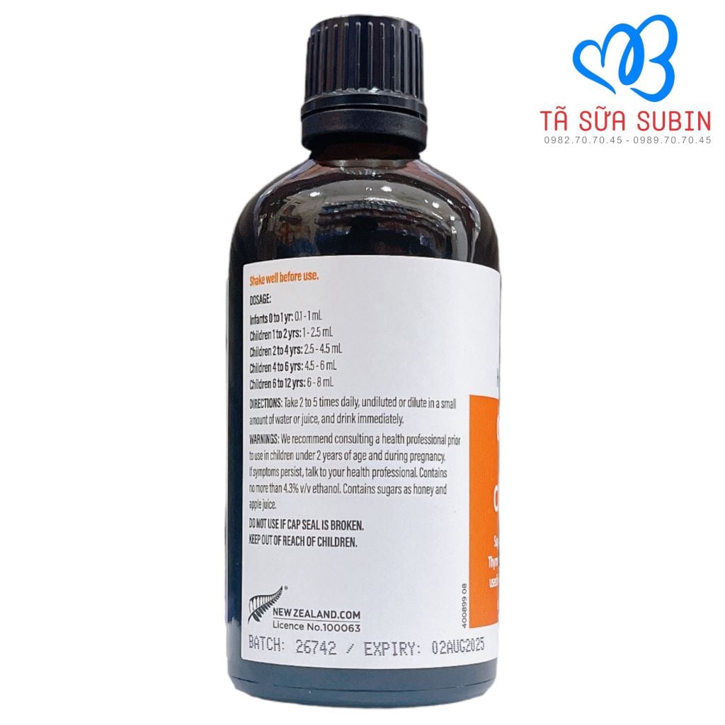 Siro Trị Ho Long đờm Children's Organic Chest Syrup Kiwiherb Úc 100ml ...