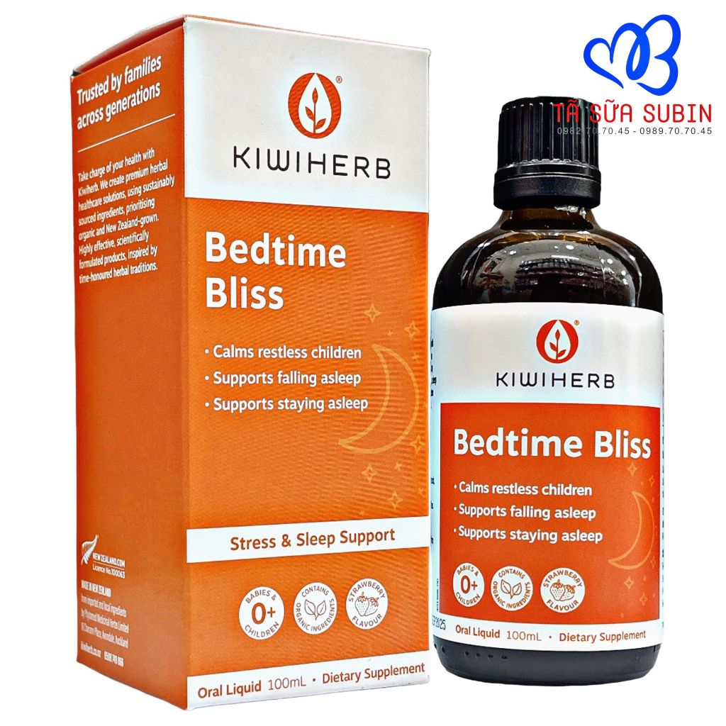 Siro Ngủ Ngon Hữu Cơ Kiwiherb Bedtime Bliss Úc 50ml