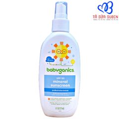 Xịt Chống Nắng Babyganics Mineral-Based Sunscreen SPF 50+ Mỹ 177mL